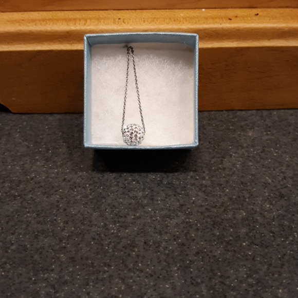 18-Inch Rhodium Plated Necklace with 6mm Light Rose Birthstone Beads and Sterling Silver Saint Louis Charm.